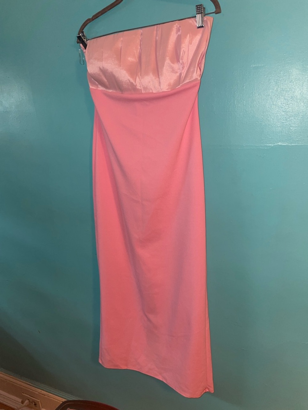 Strapless Pink Tube Maxi Dress